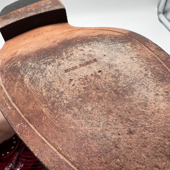 GIVENCHY Prue Ankle Boots Womens 35.5 Red Black Python Studded Buckle Bootie - Picture 9 of 12